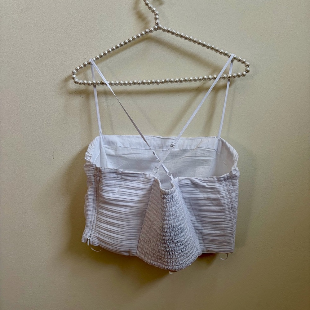 Madewell Poplin Crop Tube Top NWT in Eyelet White - Picture 6 of 7